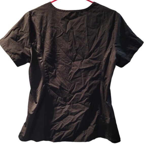 Medium PRO Body Flex Black Spandex Mock Scrub Top - Picture 2 of 8